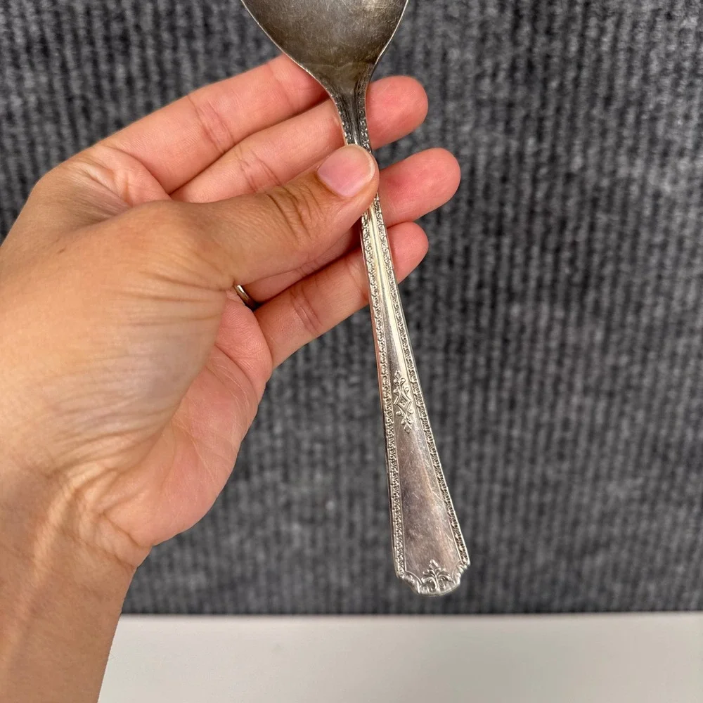 WM A Rogers AA Silver Plate Cold Meat Fork Serving Spork Ornate Vintage 8.5 Inch